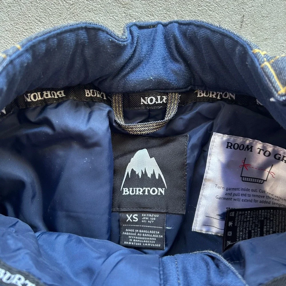 Burton DryRide Snowboard Pants Kids Youth XS Navy Blue Snow Ski Skiing